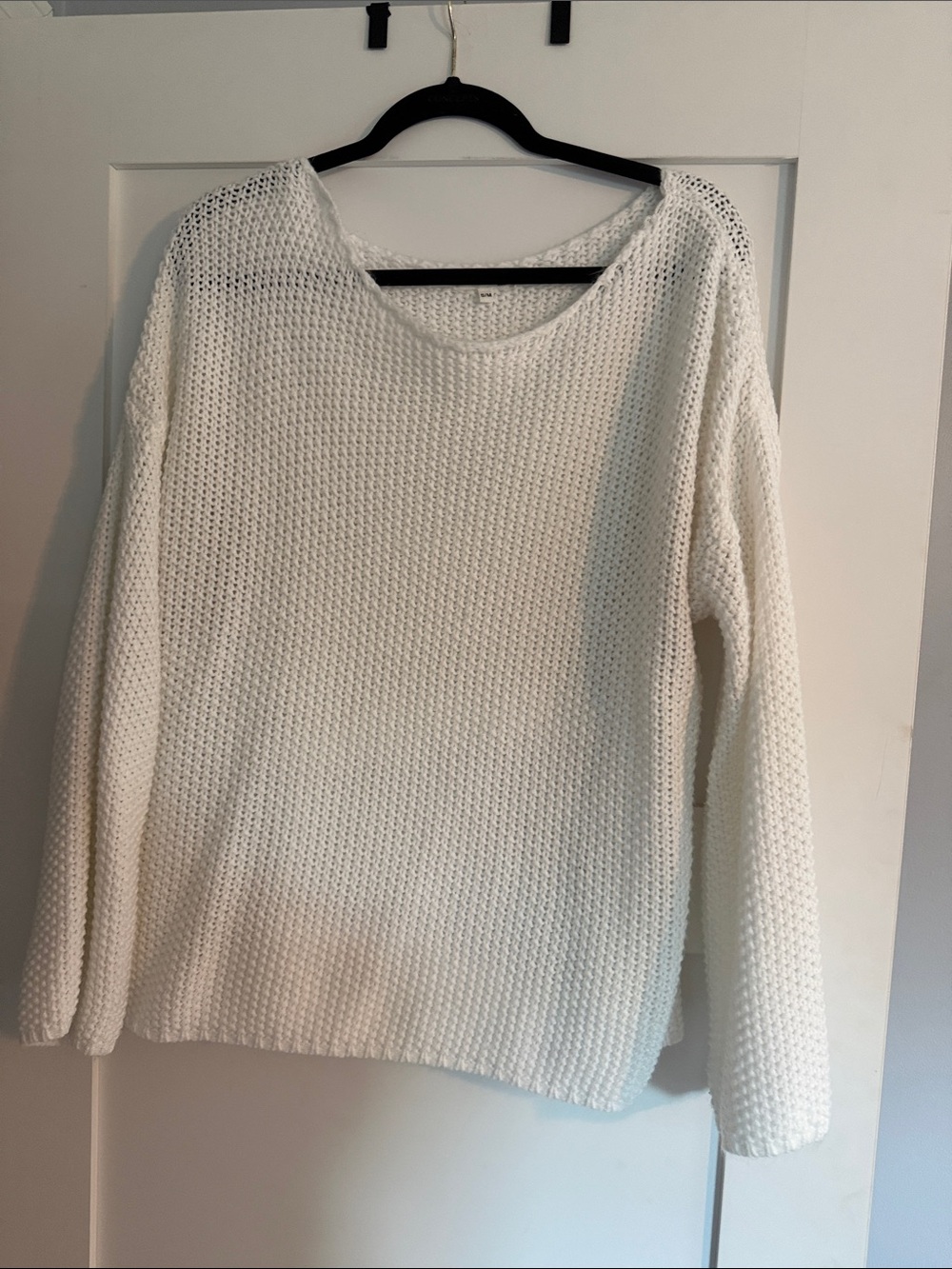 White Knit Women's Sweater - Classic Crewneck